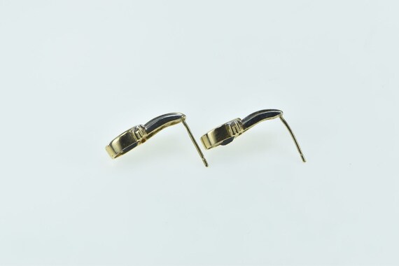 10K Oval Black Onyx Diamond Two Tone Earrings Yel… - image 2