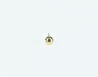 14K Single 4.0mm Round Ball Sphere Classic Earring Yellow Gold