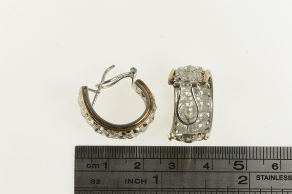 Sterling Silver Two Tone 14k Gold Diamond Cut Lat… - image 4