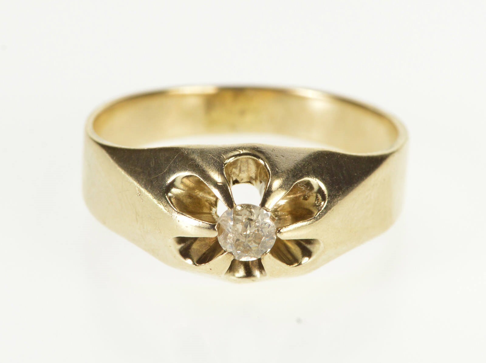 10K Yellow Gold 0.12ctw Diamond Mens Cluster Ring 10K Yellow Gold 0.12ctw Diamond Mens Cluster Ring