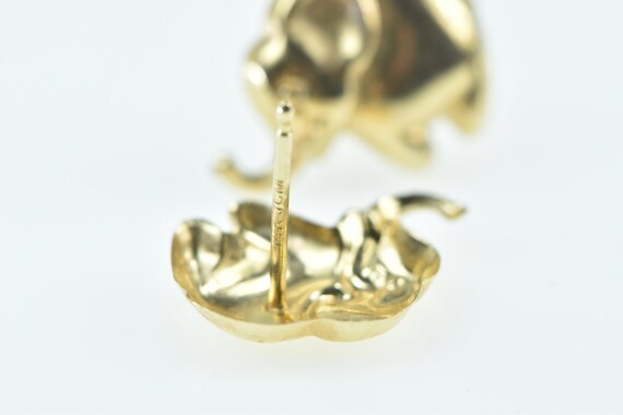 14K Elephant Animal Memory Symbol Stud Earrings Y… - image 3