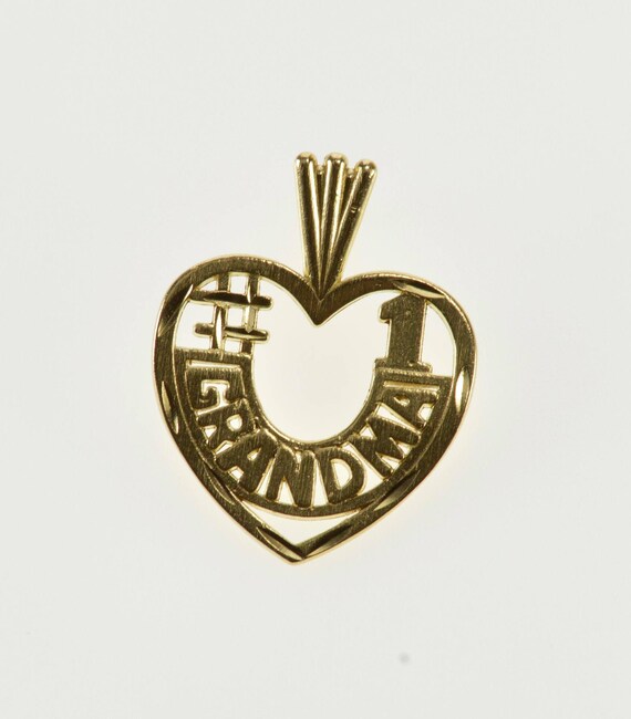 #1 Grandma Pendant Granny Love Charm Fashion 14K White Gold