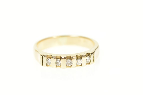 14K Classic Diamond Simple Wedding Band Ring Size