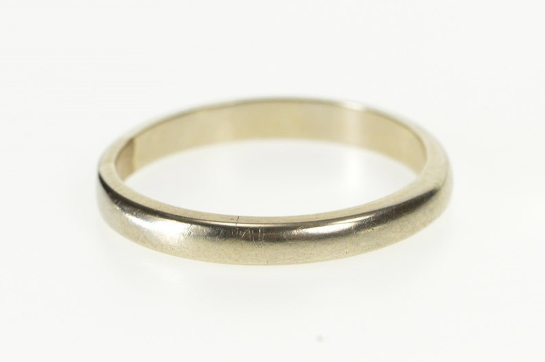 14K 2.6mm Classic Simple Design Wedding Band Ring Size 6.5 White Gold