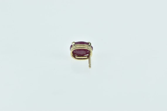 10K Single Ruby Solitaire Vintage Oval Stud Earri… - image 2