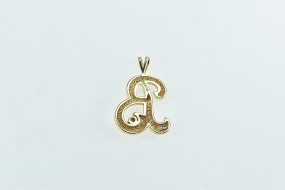 14K B Cursive Letter Diamond Monogram Name Pendan… - image 2