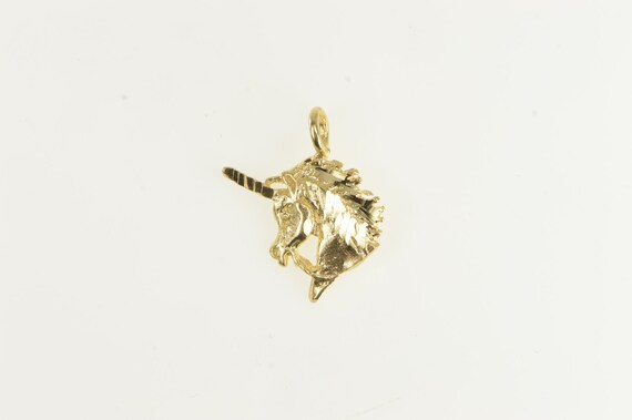 14K Diamond Cut Unicorn Unique Special Symbol Cha… - image 1