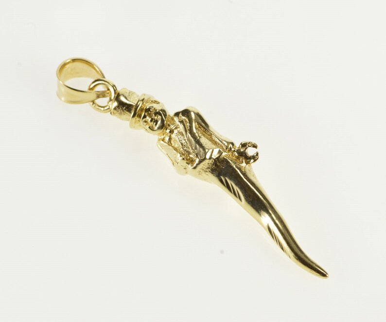 14K 3D Stylized Genie Top Hat Unique CharmPendant Yellow Gold