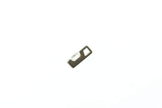 14K Round Vintage Squared Bar Classic Pendant Yel… - image 2