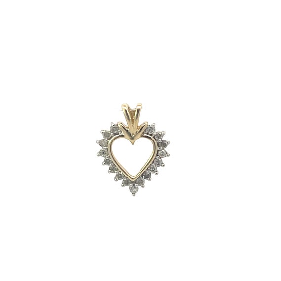 10K Diamond Heart Love Symbol Classic Love Pendan… - image 1