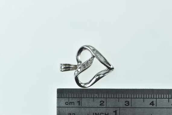 10K Vintage Diamond Curvy Heart Love Symbol Penda… - image 4