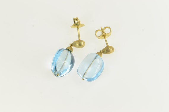 18K Marco Bicego Blue Topaz Dangle Earrings Yello… - image 1