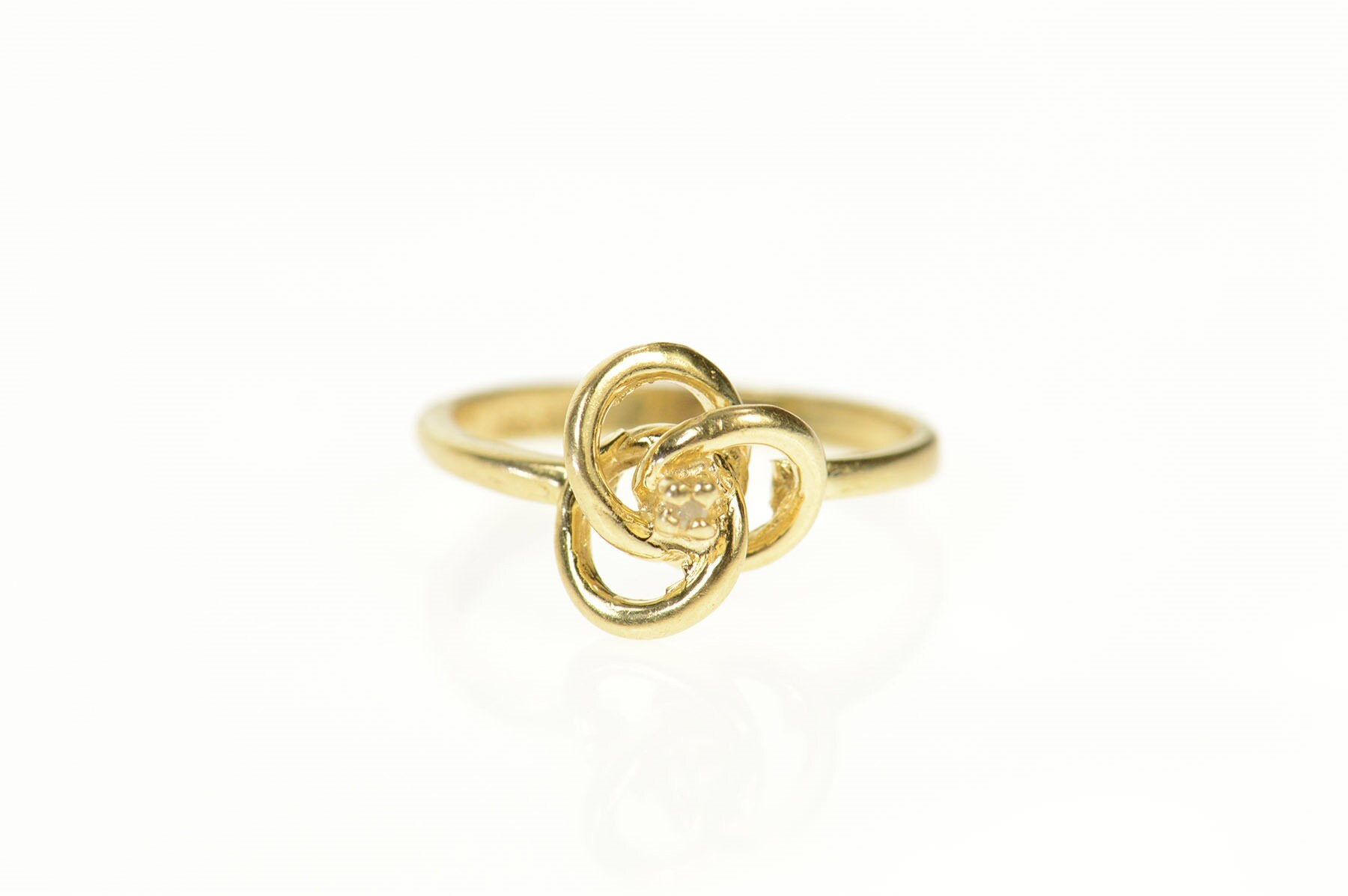 14K Diamond Borromean Rings Knot Retro Ring Size 4.5 Yellow Etsy