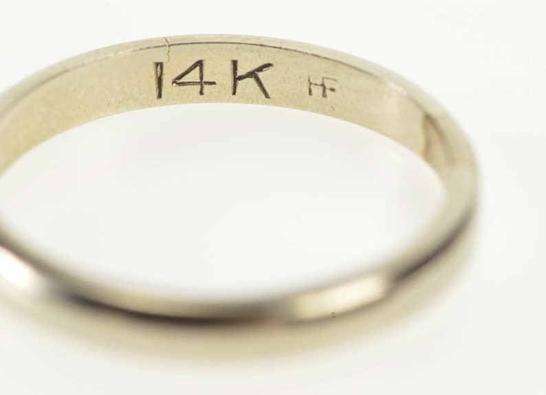 14K 2.6mm Classic Simple Design Wedding Band Ring Size 6.5 White Gold