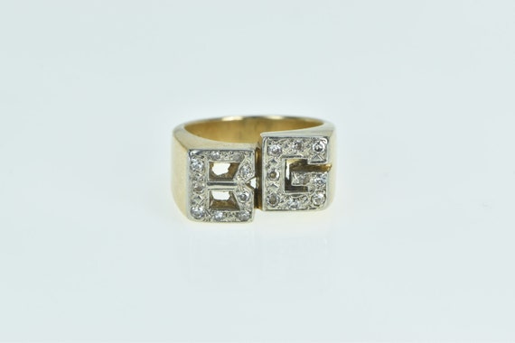 Diamond monogram ring best sale