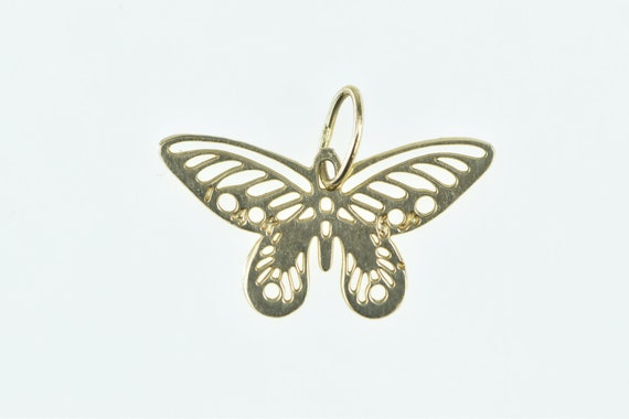 14K Filigree Butterfly Cut Out Change Symbol Char… - image 3