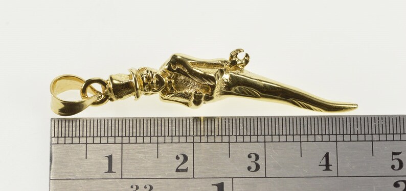 14K 3D Stylized Genie Top Hat Unique CharmPendant Yellow Gold