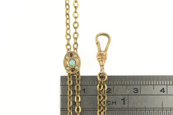 Gold Filled Victorian Opal Slide Pocket Watch Ste… - image 4