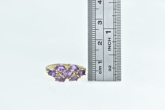 14K Vintage Oval Amethyst Cluster Statement Ring … - image 4