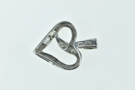 10K Vintage Diamond Curvy Heart Love Symbol Penda… - image 3