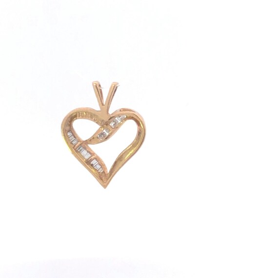 10K 0.15 Ctw Diamond Curvy Heart Vintage Love Pen… - image 3