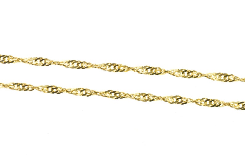 14K 1.6mm Curb Chain Twist Link Rolling Spiral Necklace Etsy