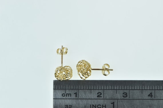 14K Vintage Rope Knot Interlocking Rings Stud Ear… - image 4