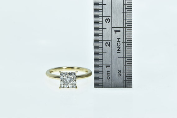 14K 0.48 Ctw 1940's Diamond Square Engagement Rin… - image 4