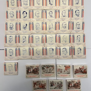 Vintage unstuck presidential matchbook set. Presidents 1-38 as well as 7 American Revolution Bicentennial unstuck matchbooks.