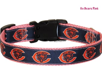Go Bears Pink Dog Collar Chicago Bears Football