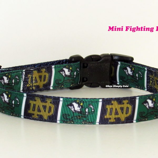 Notre Dame Fighting Irish Dog Collar Logo ND Small or XS