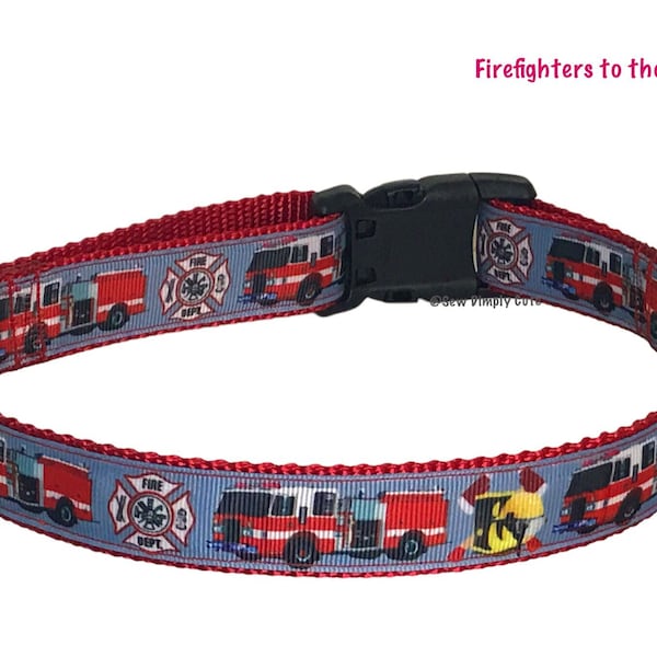 Firefighters to the Rescue Dog Collar Firemen Fire Department Fireman Firetruck