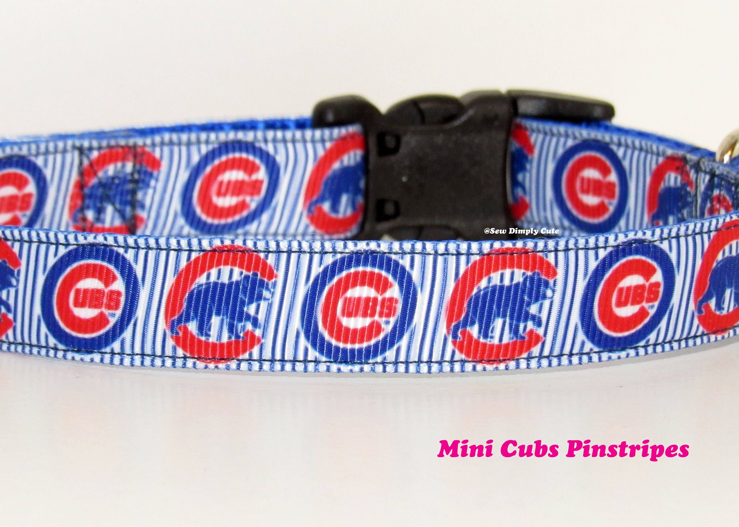 Chicago Cubs Pinstripes Dog Collar Logo Small or XS Etsy