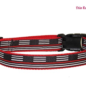 Thin Red Line Firefighter Flag Dog Collar Firemen Support