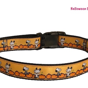 Halloween Snoopy Pumpkin Fall Autumn Thanksgiving Dog Collar