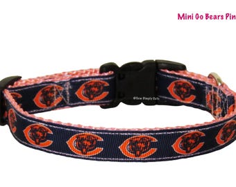 Go Bears Pink Dog Collar Chicago Small or XS