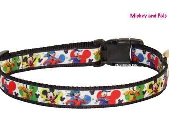 Mickey & Friends Adjustable Dog Collar Disney Goofy Pluto Donald Mickey Mouse
