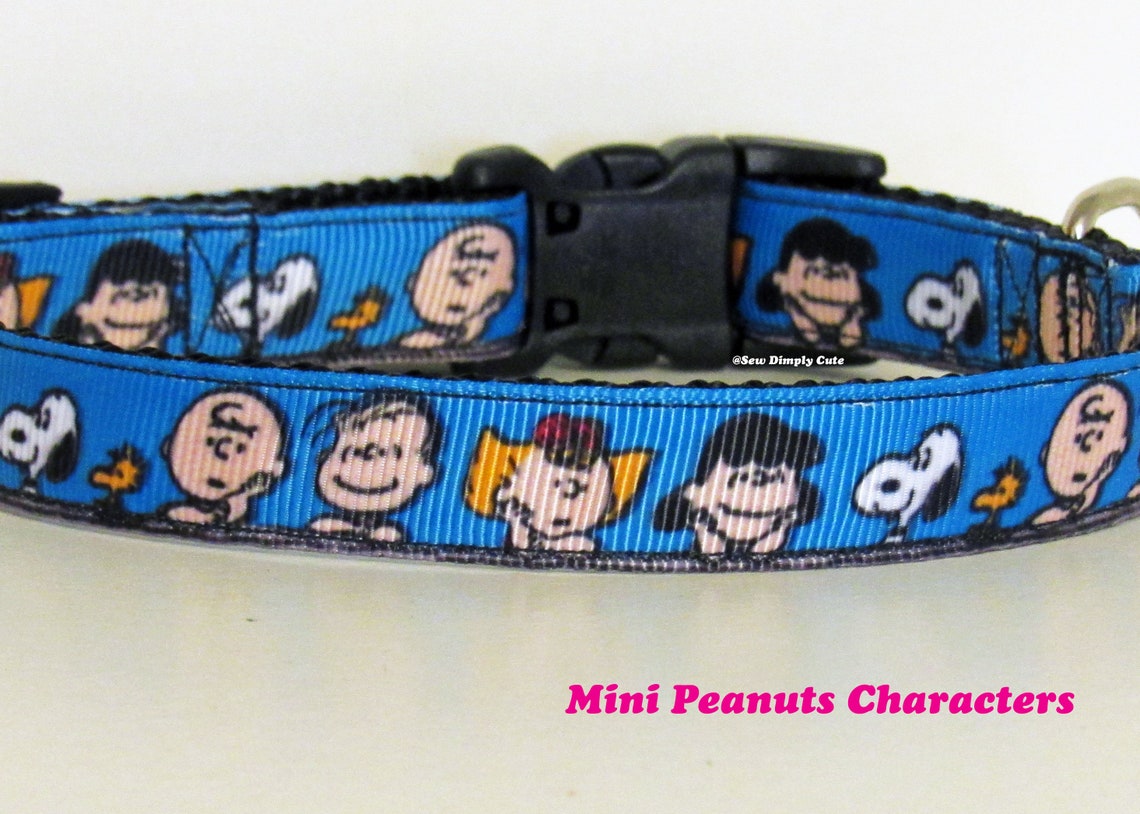 Peanuts Characters Dog Collar Snoopy Charlie Brown Small or XS Etsy