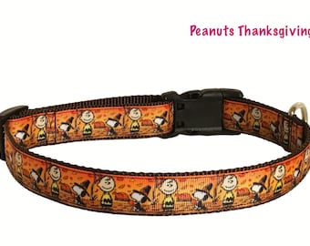 Collar para perro de Acción de Gracias de Peanuts, Snoopy, Charlie Brown, otoño, pavo