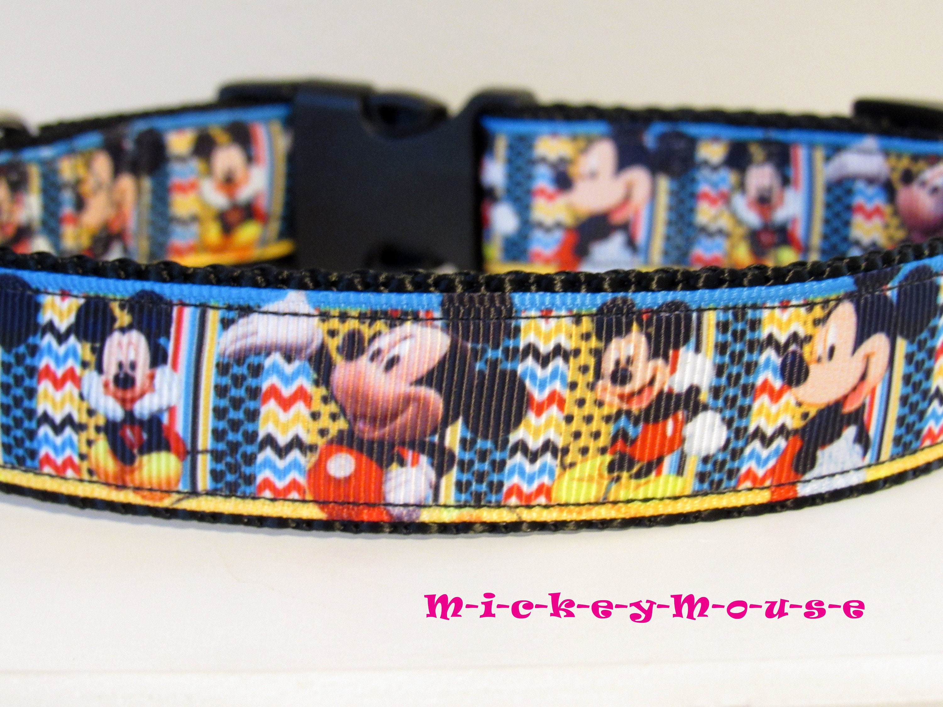 Mickey Mouse Dog Collar Disney M-i-c-k-e-y-m-o-u-s-e | Etsy