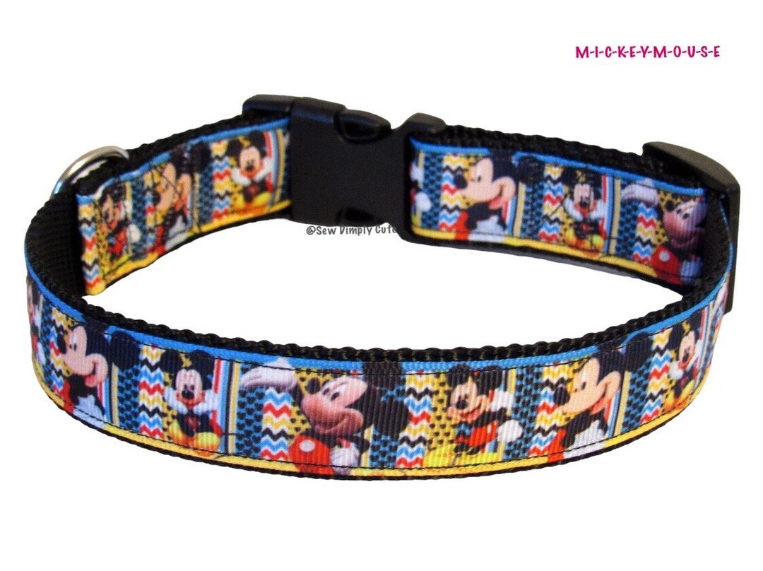 Mickey Mouse Dog Collar Disney M-i-c-k-e-y-m-o-u-s-e - Etsy