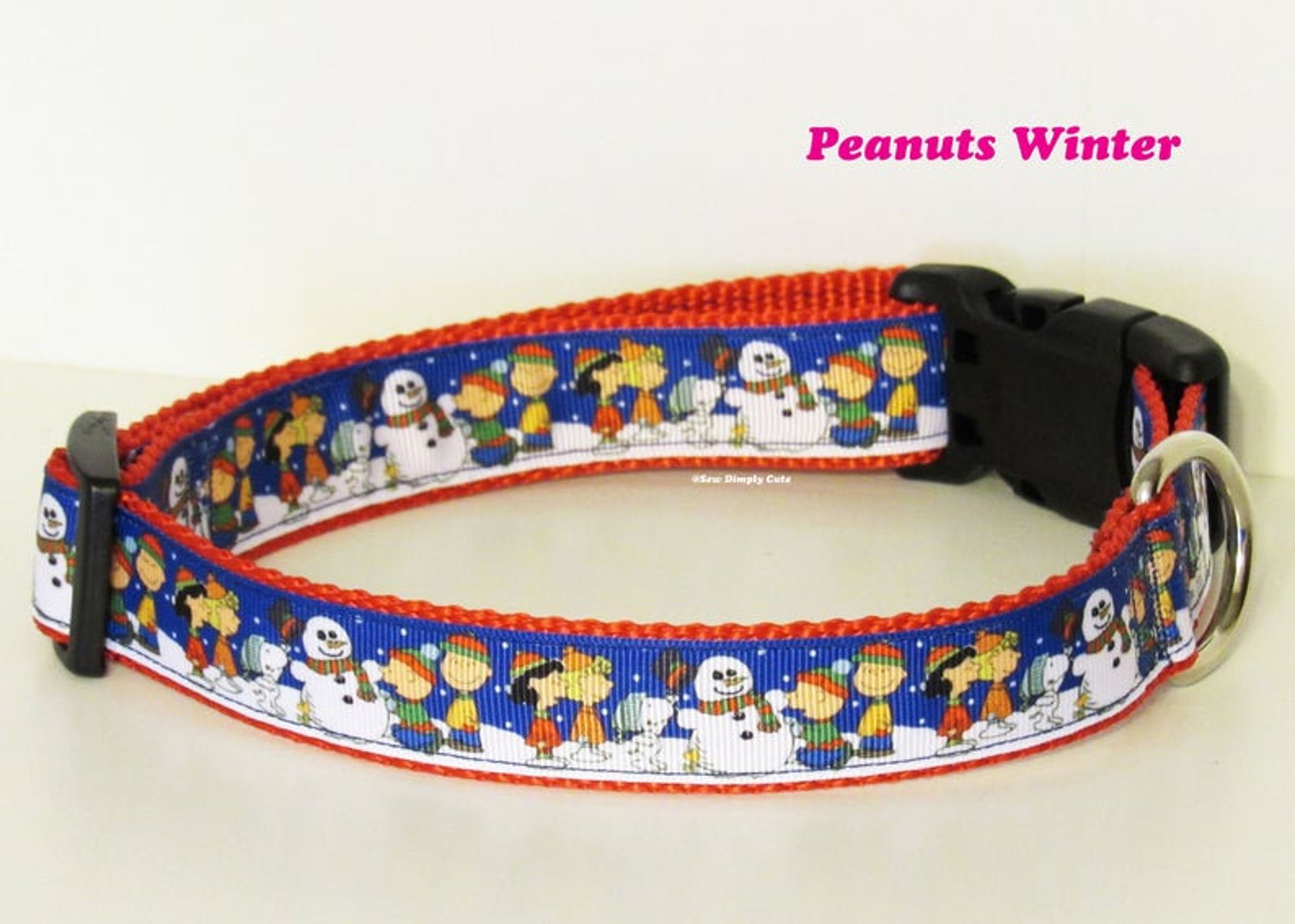 Peanuts Winter Adjustable Dog Collar Christmas Charlie Brown Etsy