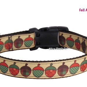 Fall Acorns Dog Collar Autumn Harvest Thanksgiving