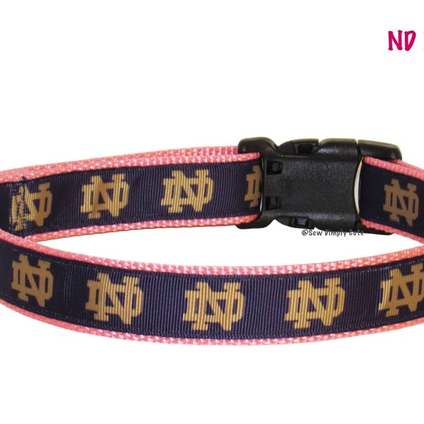 Collier pour chien rose ND Notre Dame Fighting Irish