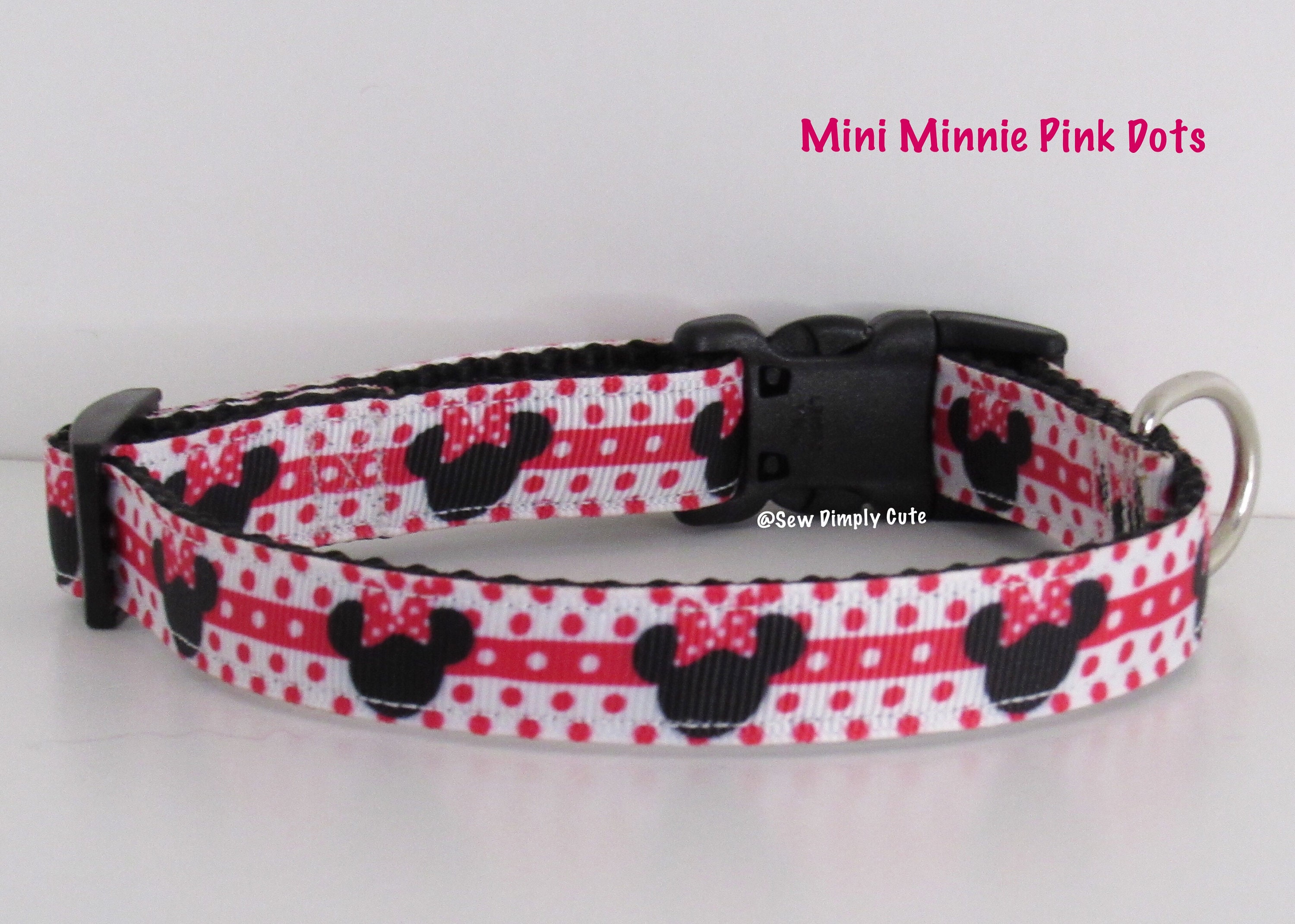 Minnie Mouse Pink Dots Dog Collar Disney Small or XS