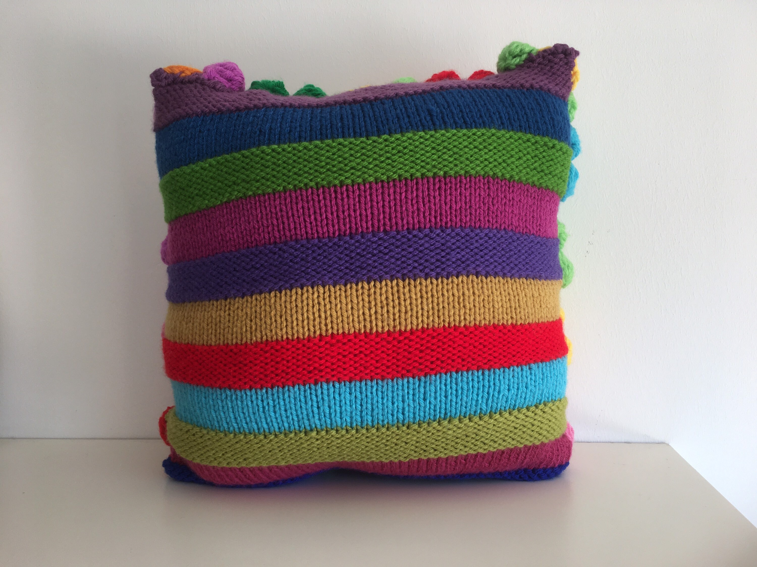 Rainbow cushion Crochet cushion crochet pillow flower | Etsy