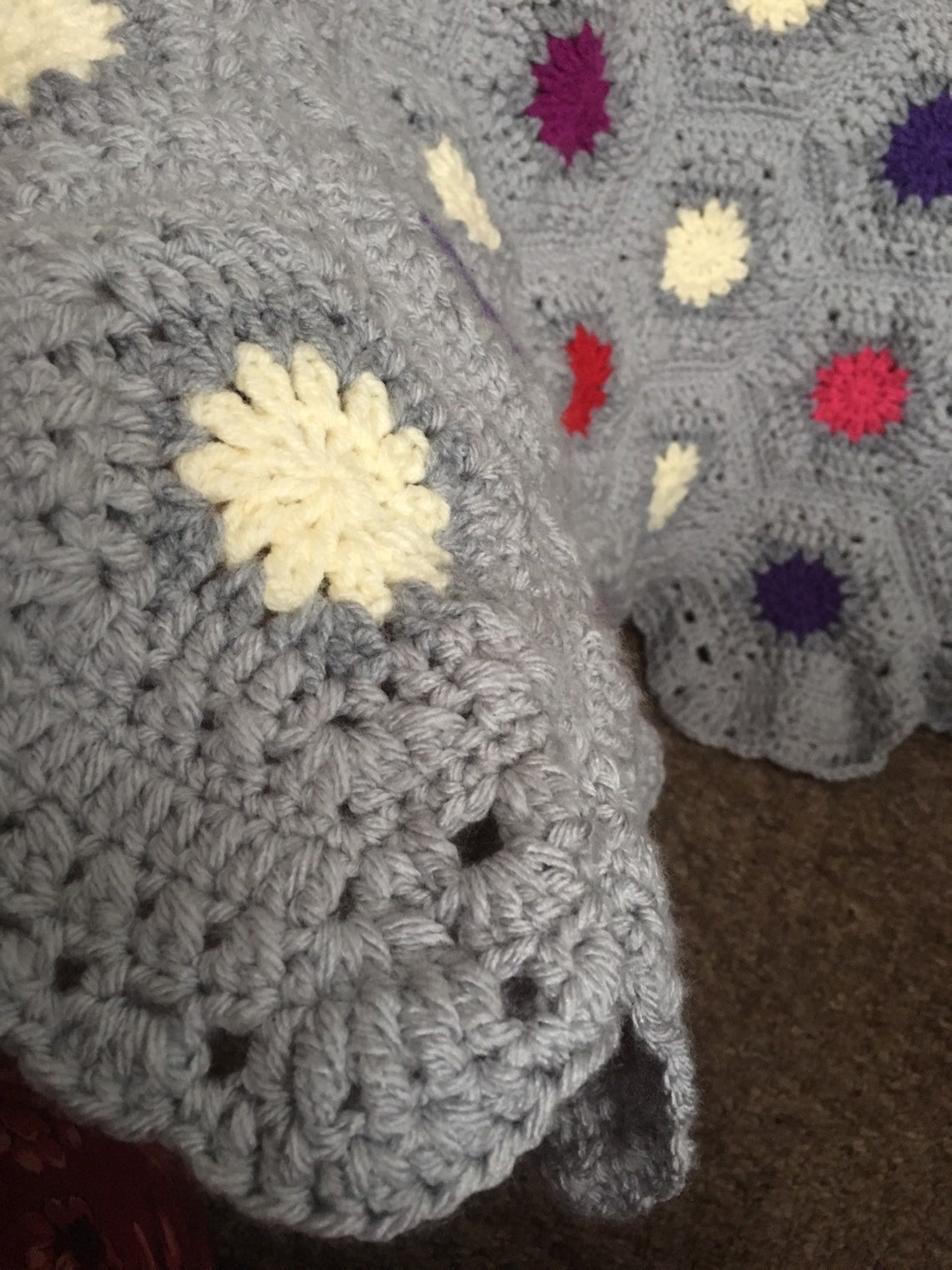 Crochet Blanket Grey Crochet Blanket Grey Throw Weighted Etsy UK