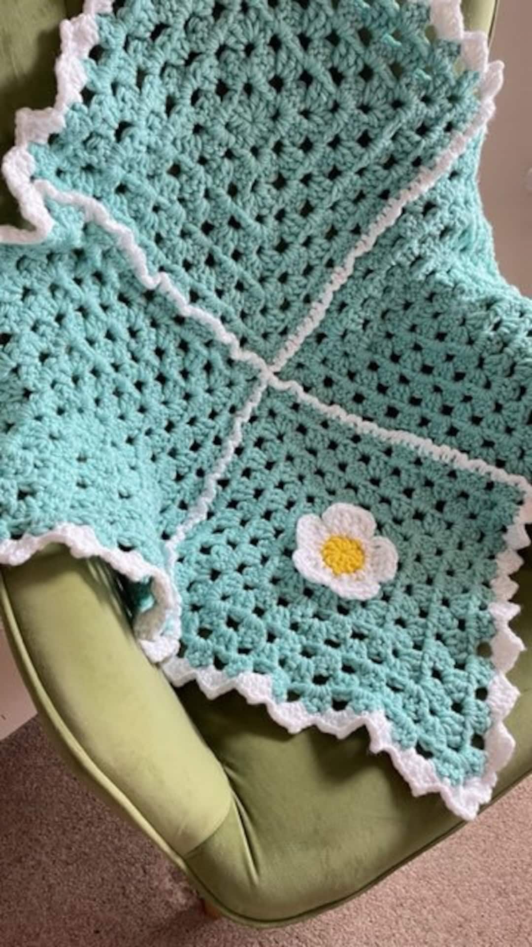 Crochet Blanket Crochet Throw Duck Egg Blanket Childrens Etsy