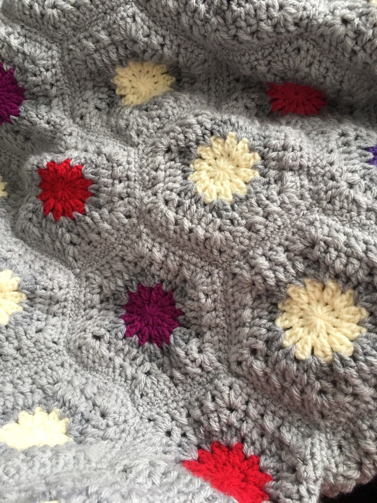 Crochet Blanket Grey Crochet Blanket Grey Throw Weighted Etsy UK