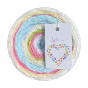 pastel scrap yarn cake double knitting hand tied with magic knot  165g premium acrylic yarns